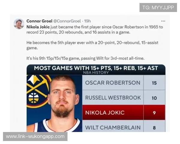 约基奇挡拆拉开空间助攻提升球队进攻效率明显